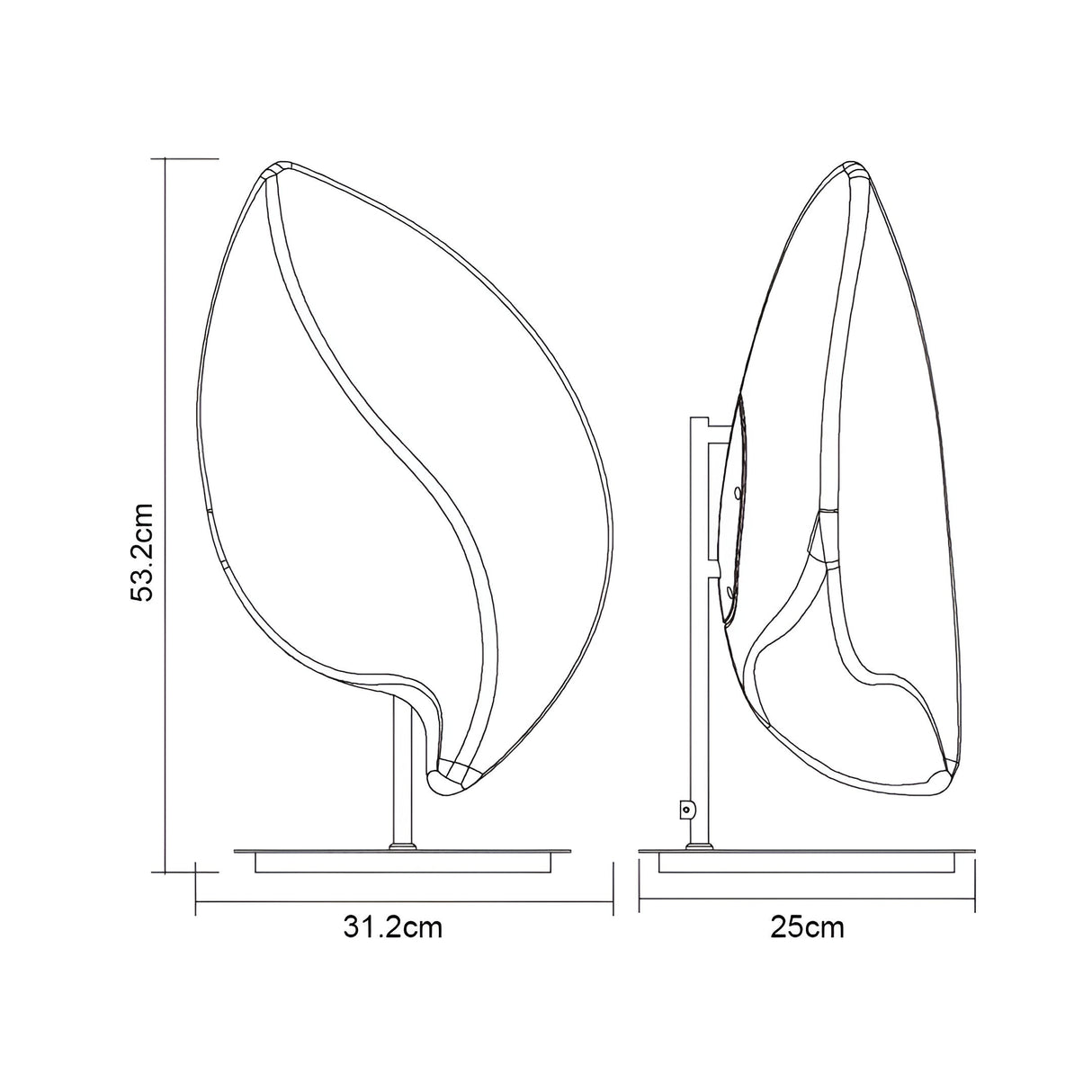 Natura Large 2 Light Table Lamp - Chrome/Opal White