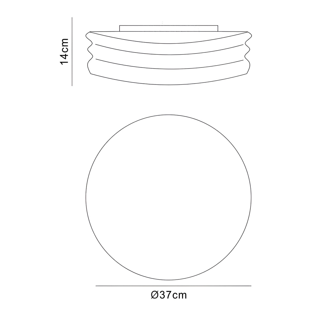 Mediterraneo 2 Light Glass Wall/Flush Ceiling Light - White