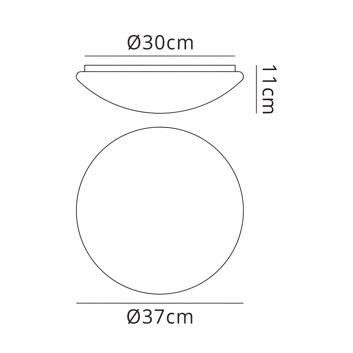 Zero Medium LED Wall/Flush Ceiling Light 18W 3000K - White
