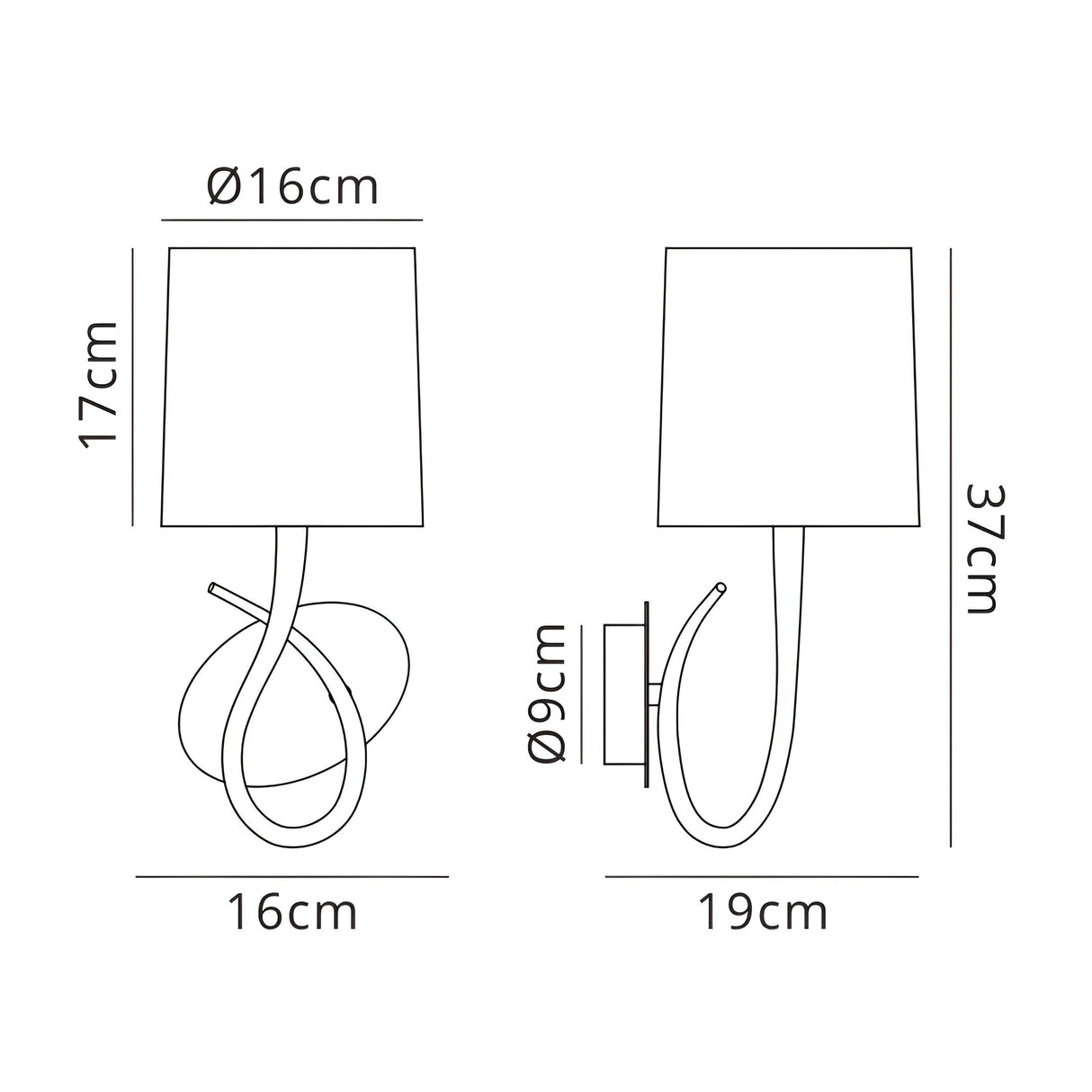Lua 1 Light Wall Light - Ash Grey With Ash Grey Shade