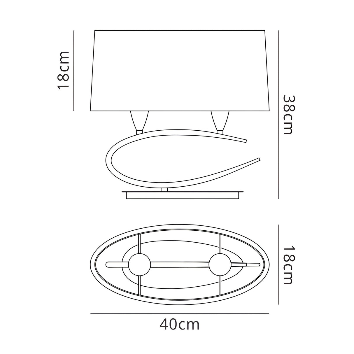 Lua 2 Light Table Lamp - Ash Grey With Ash Grey Shades