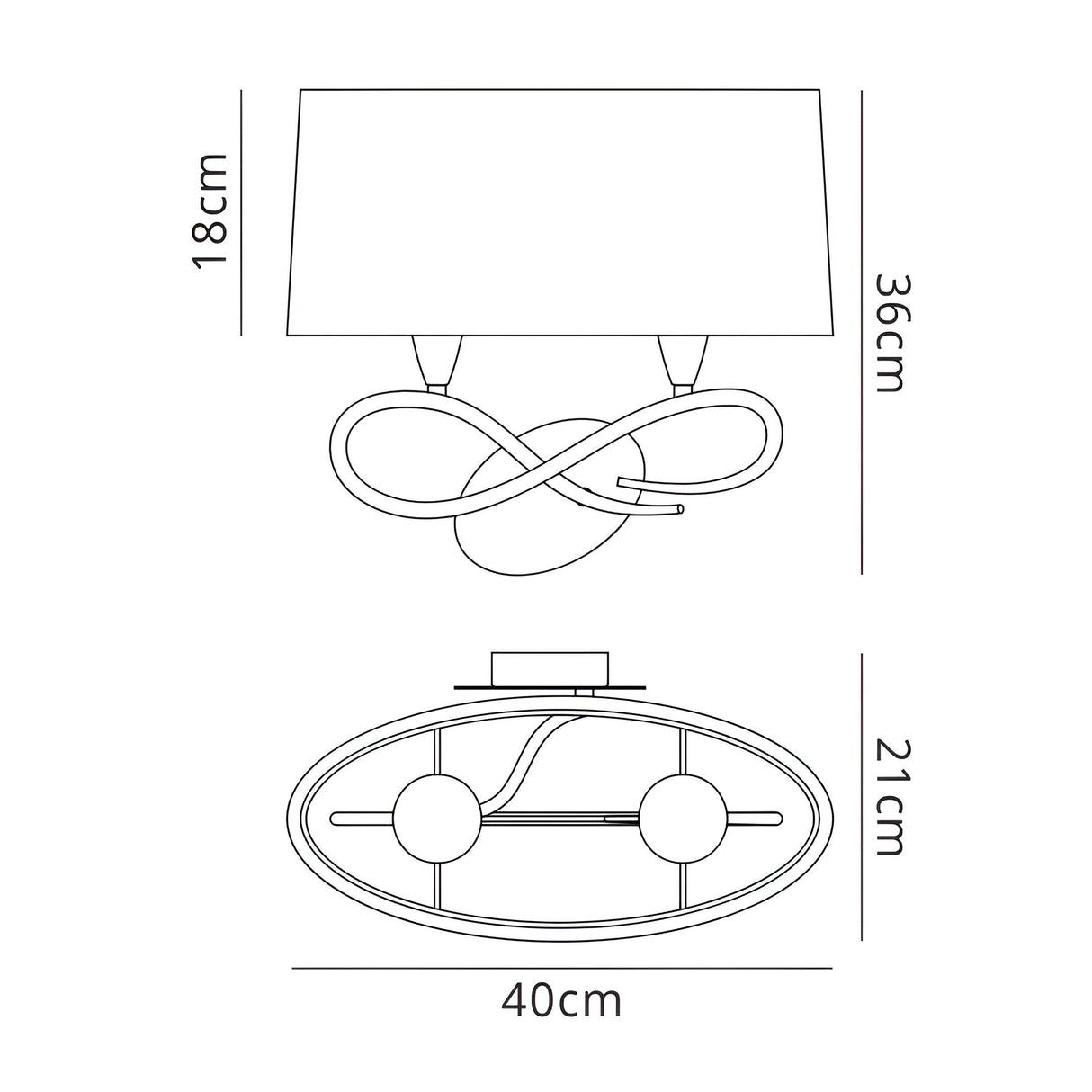 Lua 2 Light Wall Light - Ash Grey With Ash Grey Shade
