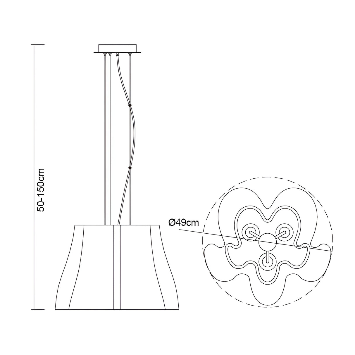 Miss 3 Light Pendant Light – Gloss White & Polished Chrome
