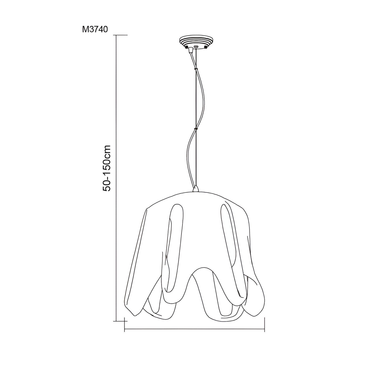 Phantom 50cm Glass Pendant Light 1 Light - White & Chrome