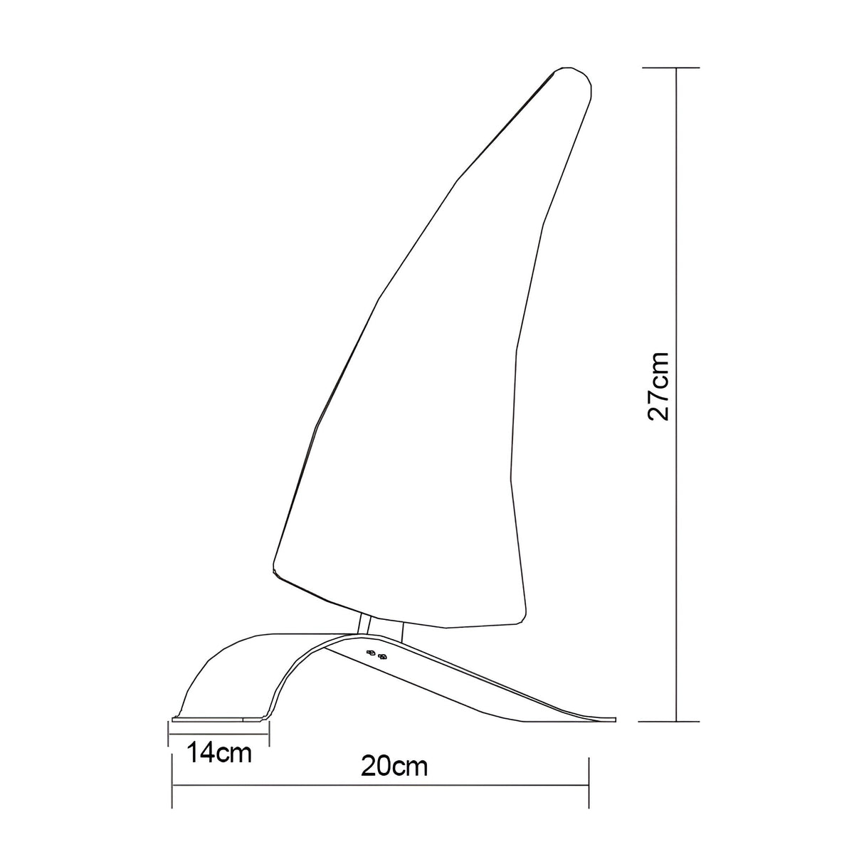 Mistral LED Frosted Acrylic Right Table Lamp 6W 3000K - Chrome