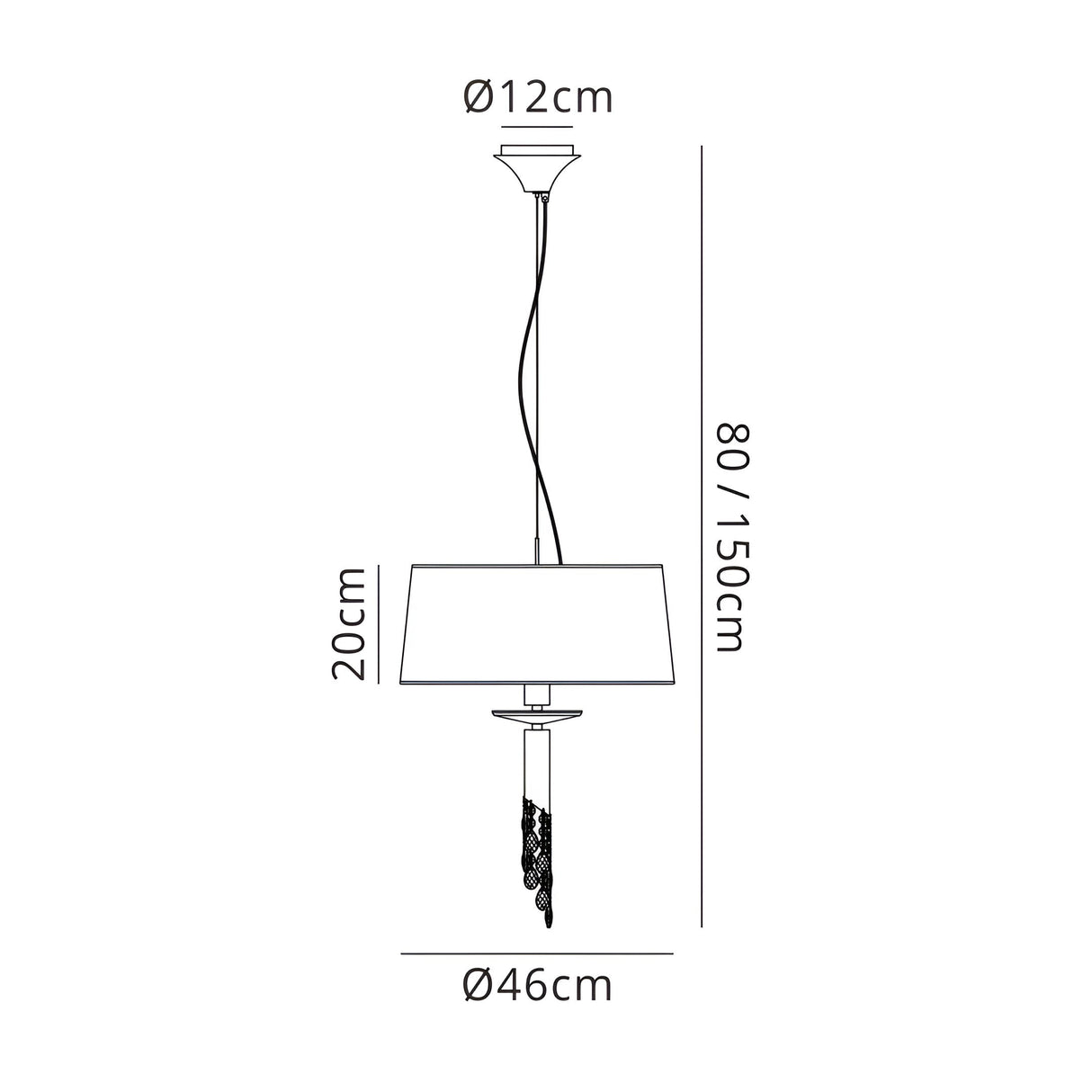 Tiffany 4 Light Crystal Pendant Light – French Gold With Soft Bronze Shade