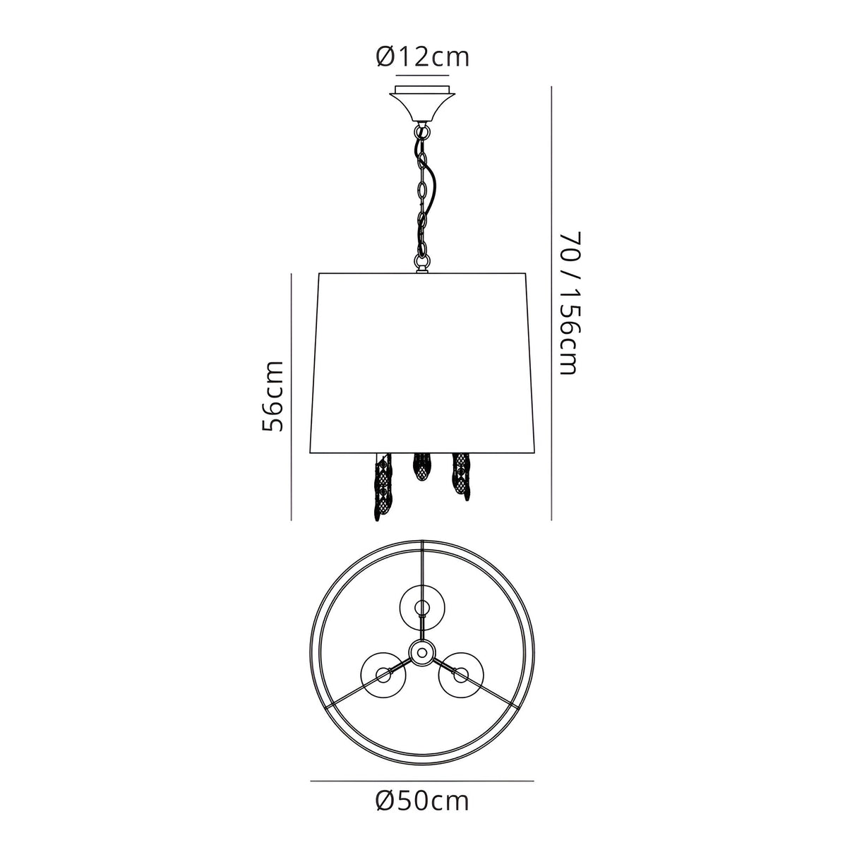 Tiffany 6 Light Crystal Pendant Light – Polished Chrome With Soft Bronze Shade