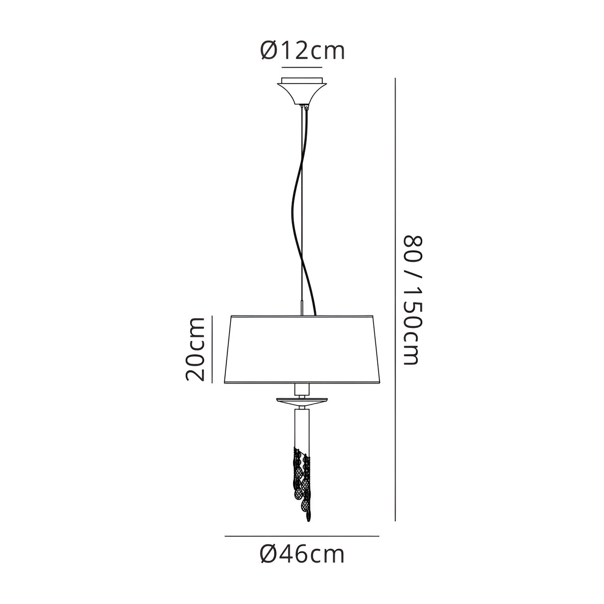 Tiffany 4 Light Crystal Pendant Light – Antique Brass With Soft Bronze Shade