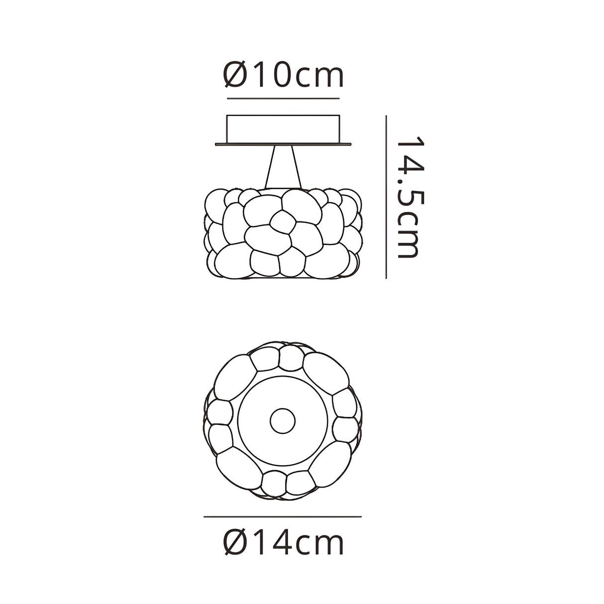 O2 1 Light Semi-Flush Ceiling Light - Polished Chrome