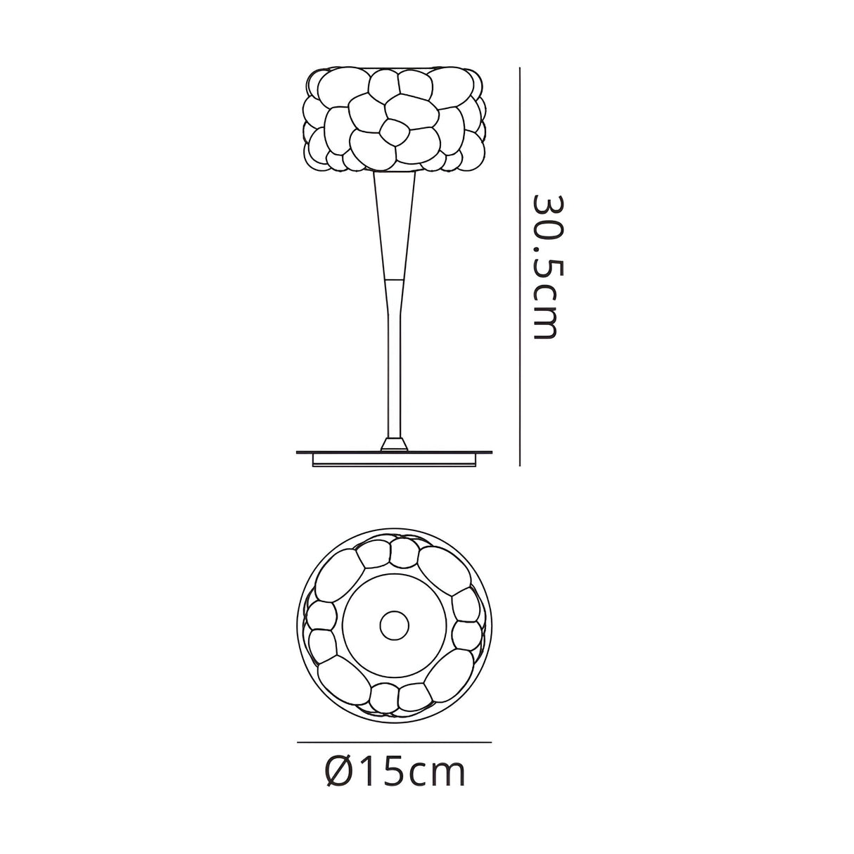 O2 1 Light Table Lamp - Polished Chrome