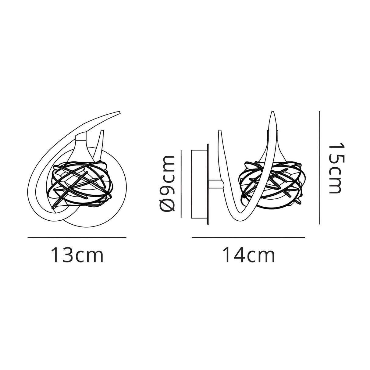 Maremagnum 1 Light Wall Light With Switch - Chrome