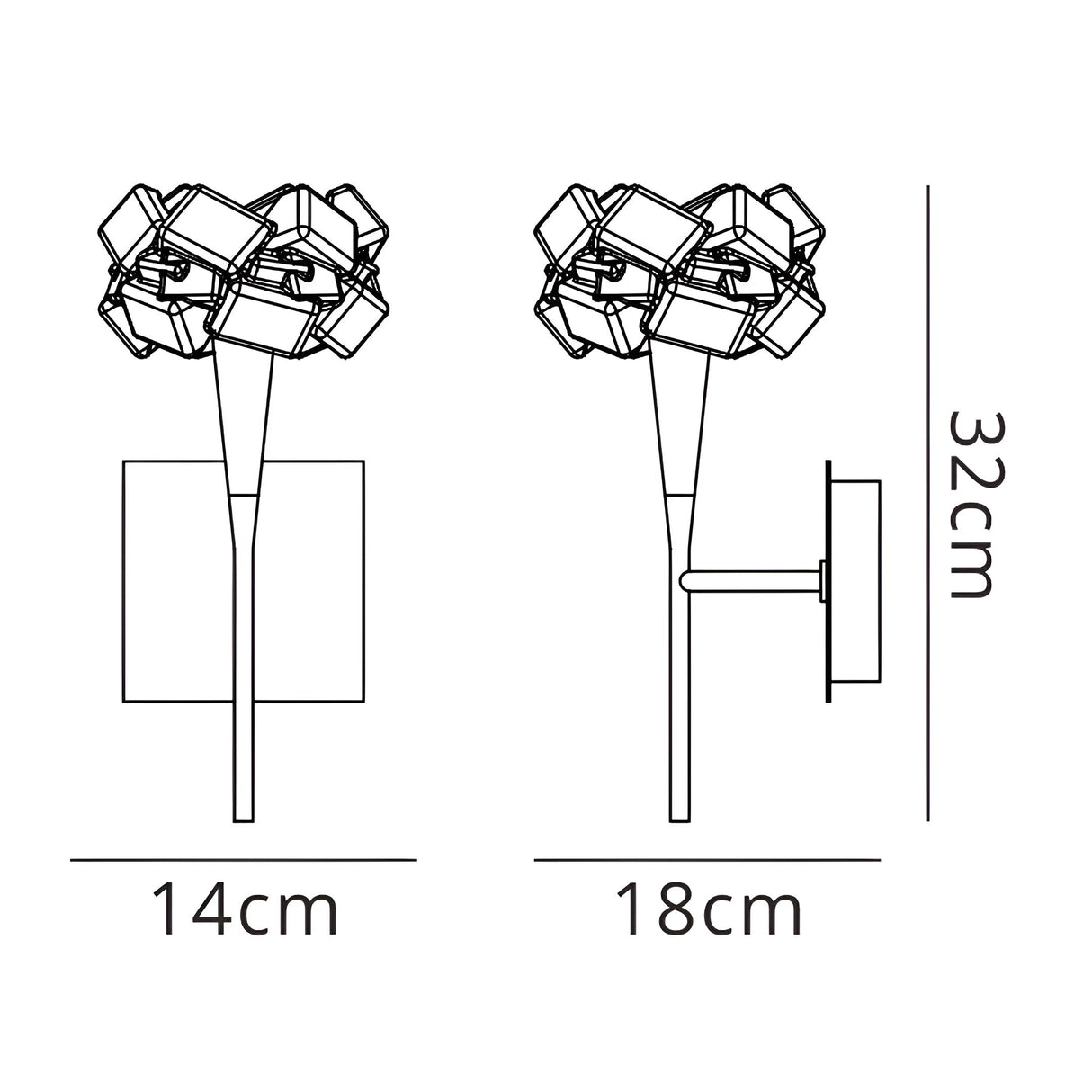 Artic 1 Light Wall Lamp - Polished Chrome