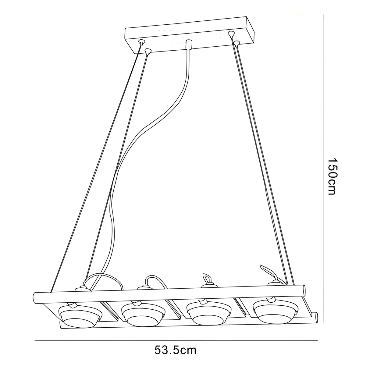 Ull Rectangular 4 Light Linear Suspension Light - Silver