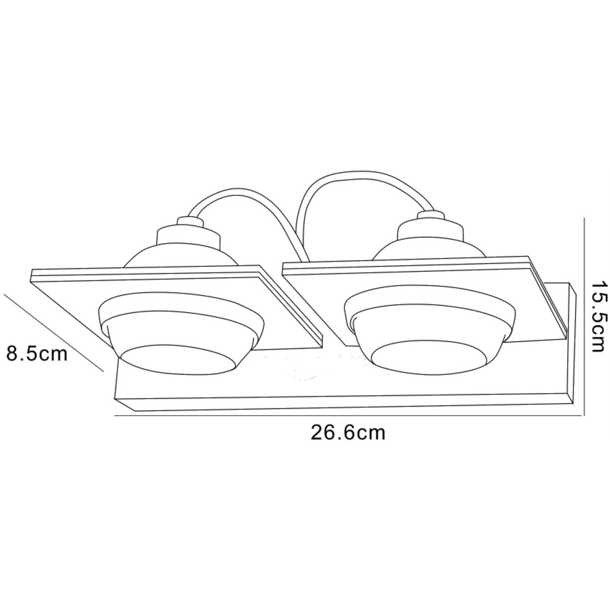 Ull 2 Light Wall Light - Silver Grey