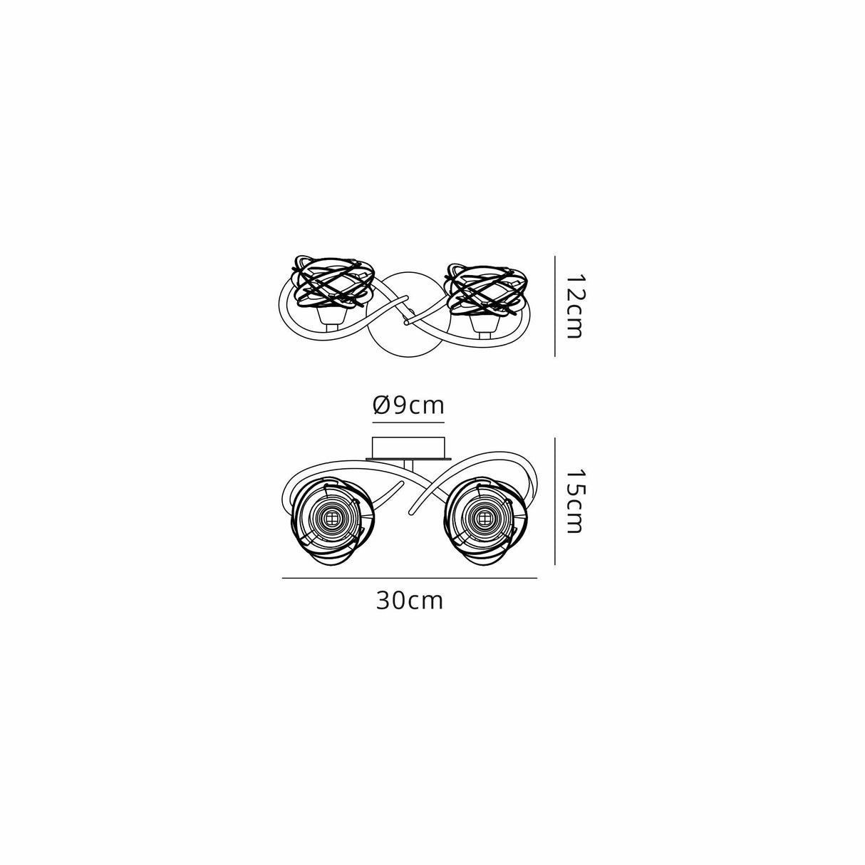 Maremagnum 2 Light Wall Light With Switch - Brass