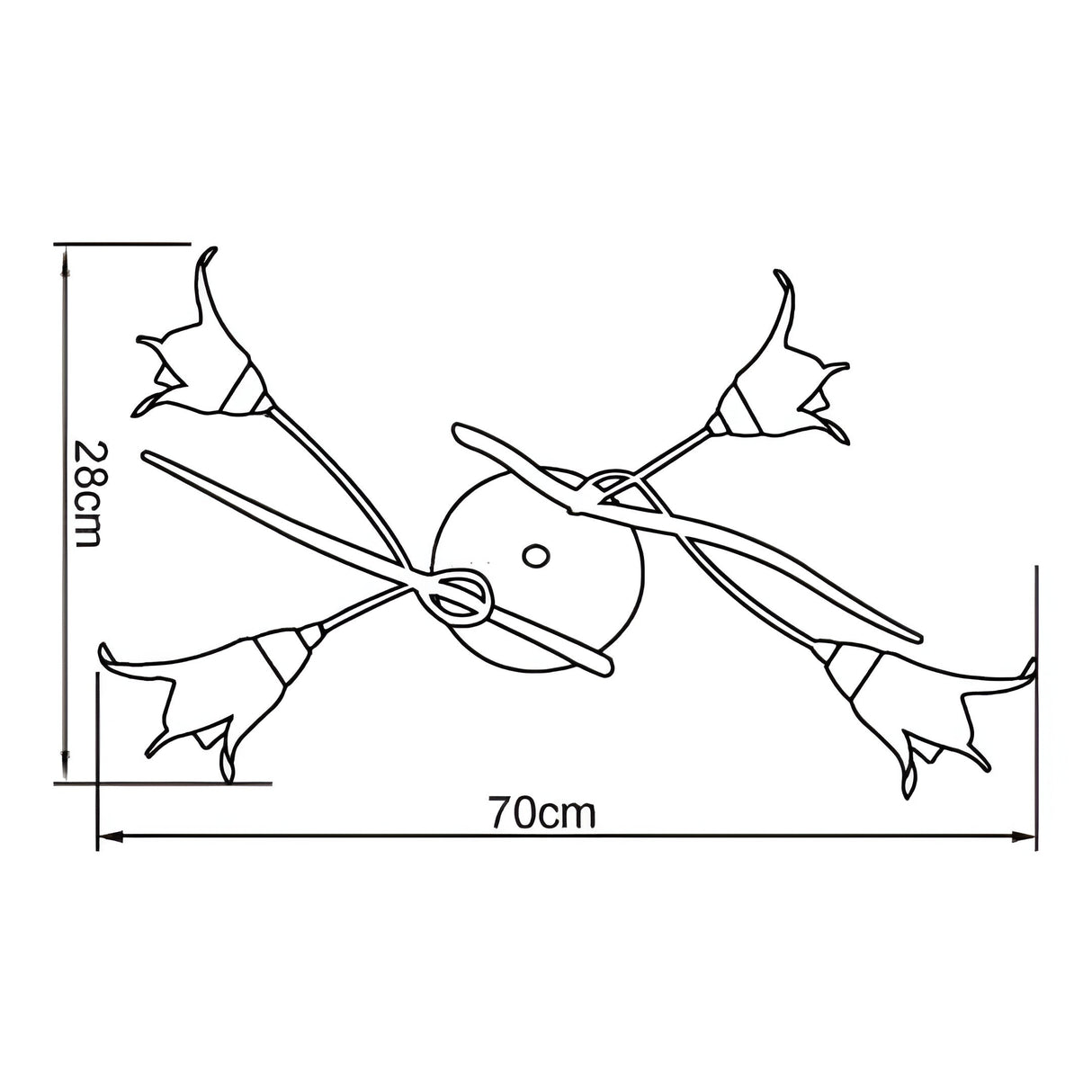 Florida 4 Light Semi-Flush Ceiling Light - Brown/Black Oxide