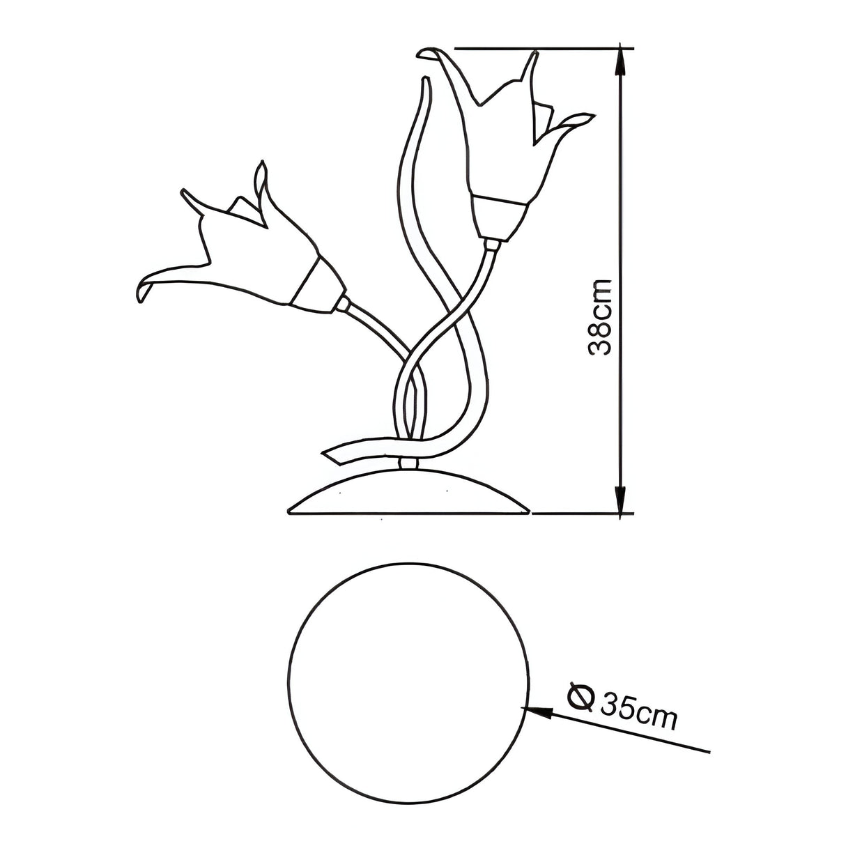 Florida 2 Light Table Lamp - Brown/Black Oxide