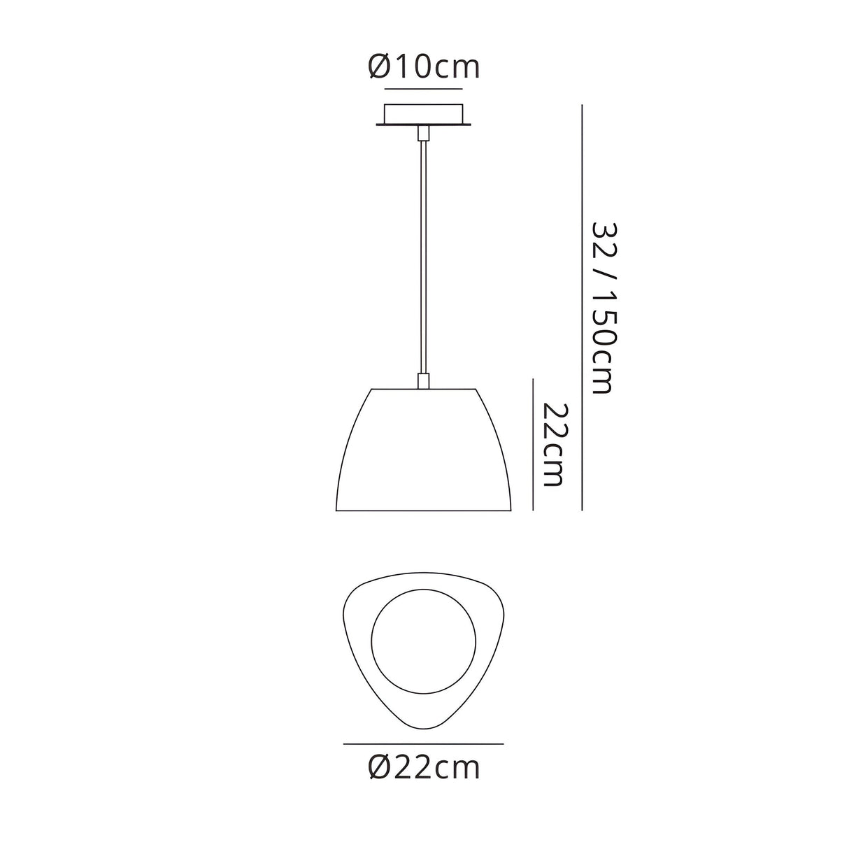 Triangle 22cm 1 Light Glass Pendant Light - Beech & Polished Chrome