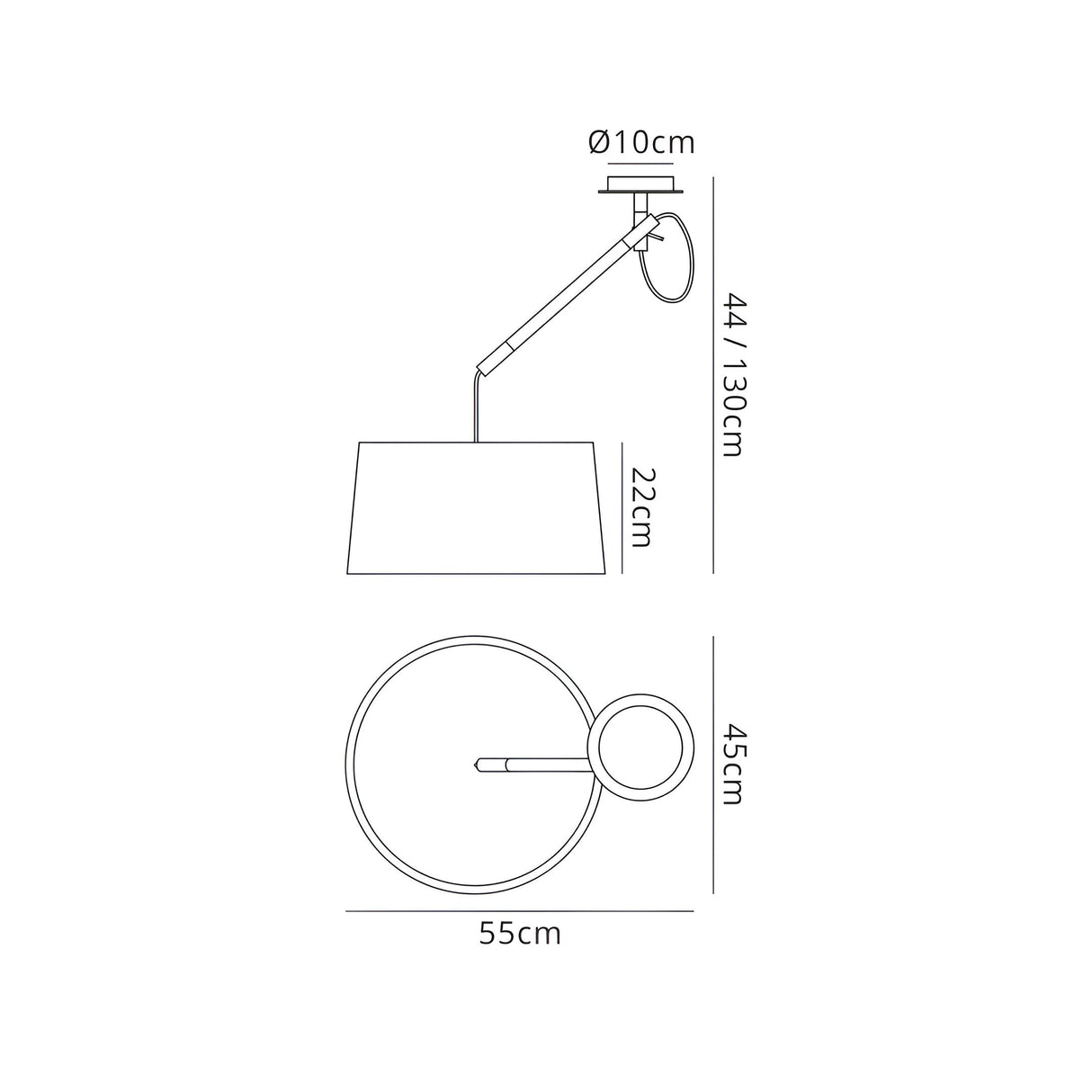 Nordica 1 Light Pendant Light - Black & Beech With Black Shade