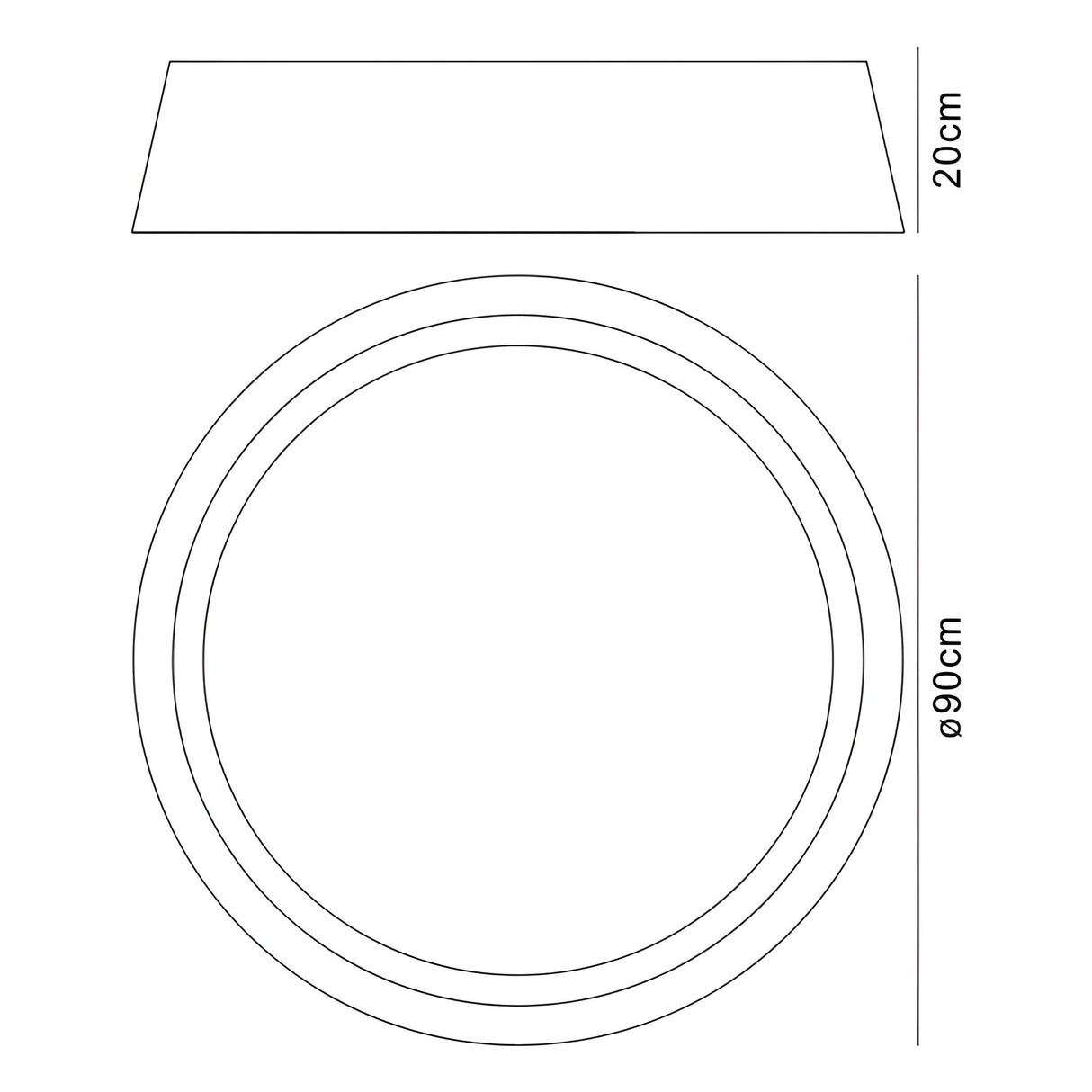 Nordica LED Flush Ceiling Light 3000K 60W - Black
