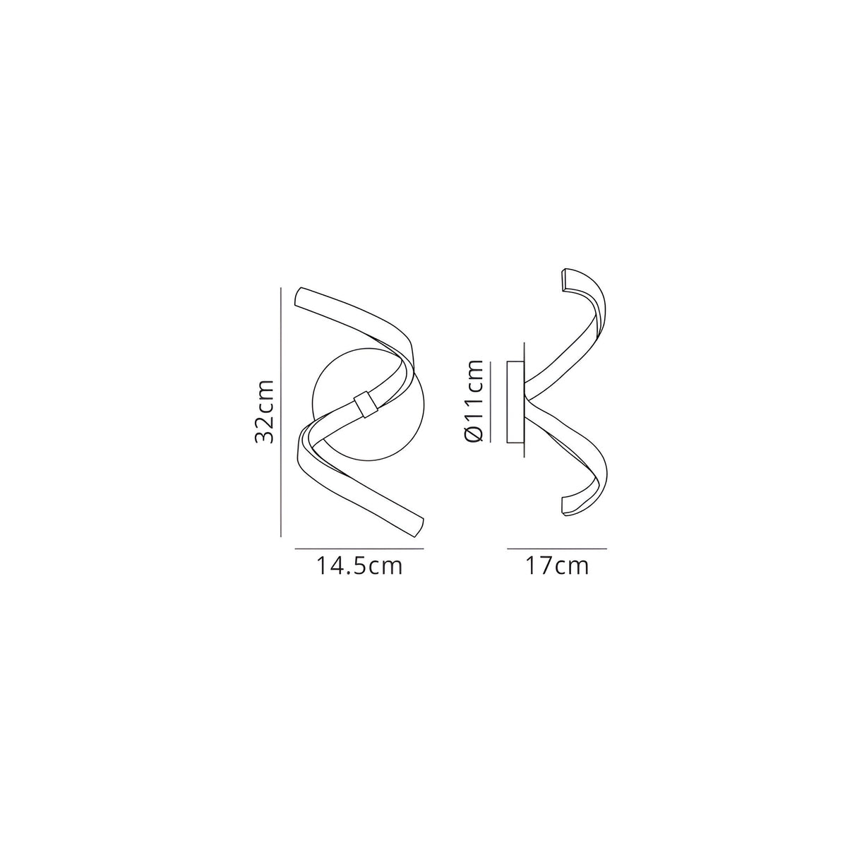 Nur Dimmable LED Wall Light 10W 3000K - Silver & Chrome
