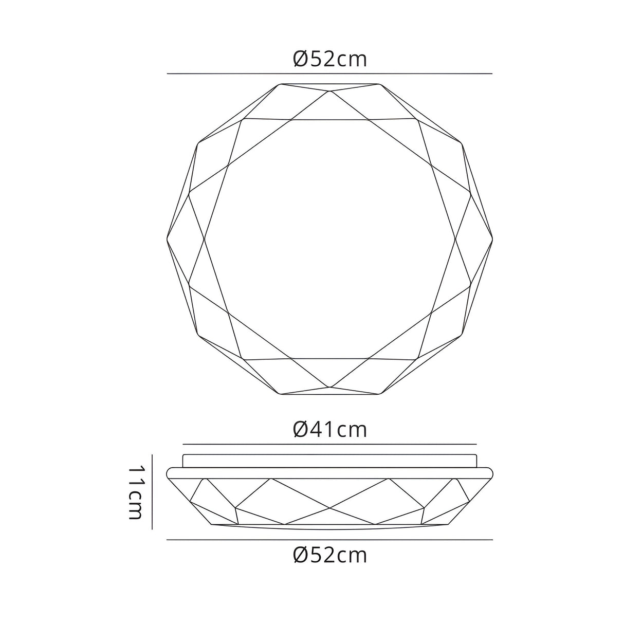 Diamante Flush Ceiling Light LED 3000K 30W - White