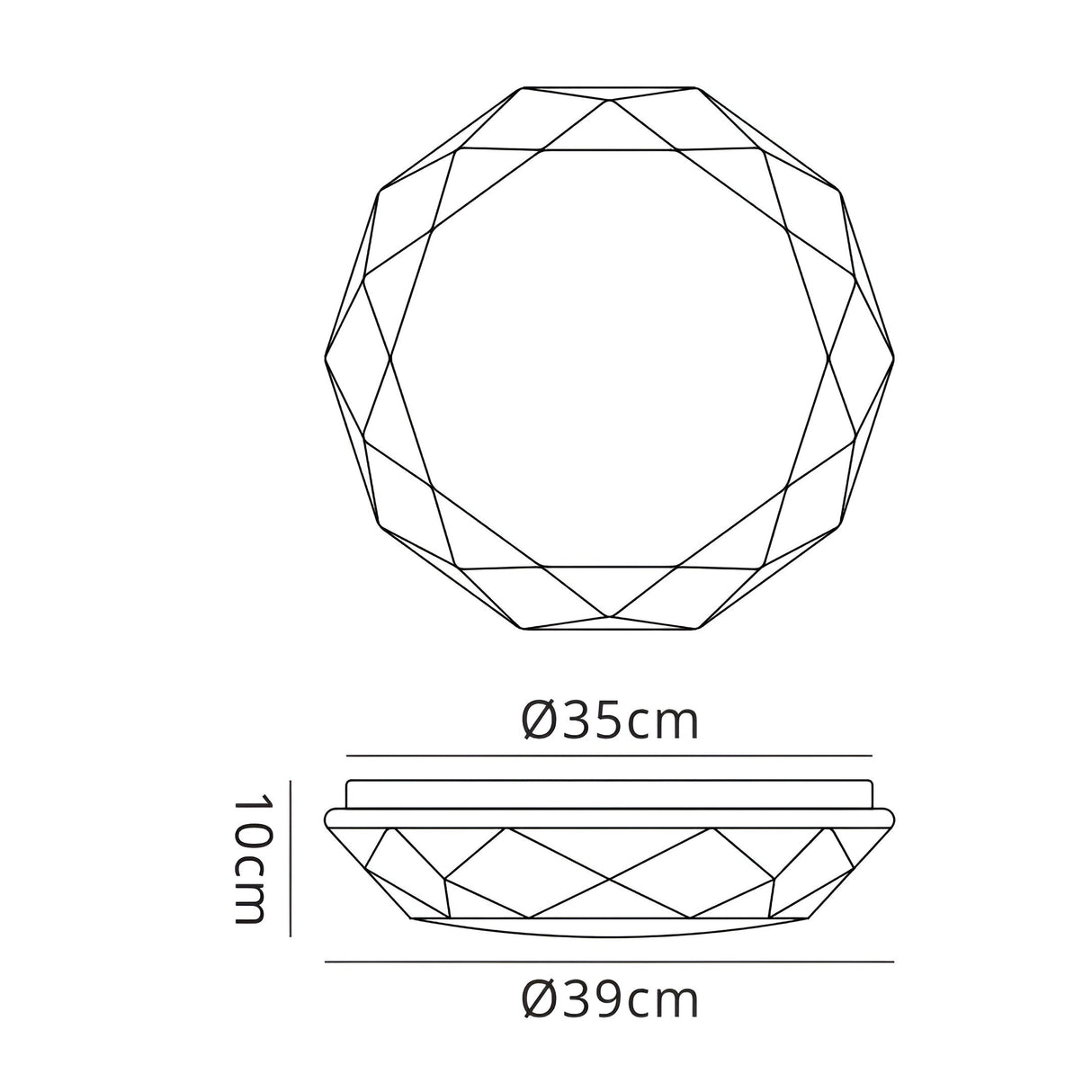 Diamante Flush Ceiling Light LED 5000K 21W - White
