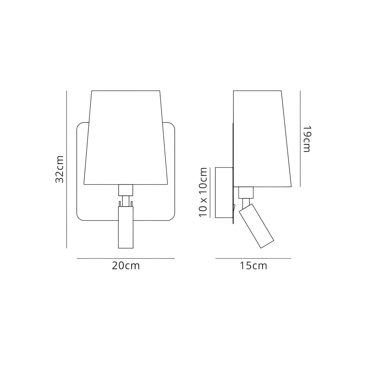 Bahia LED Wall/Reading Light With Switch - Black