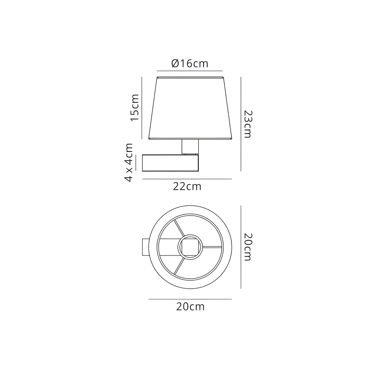 Bahia 1 Light Wall Light - Bronze (Without Shade)
