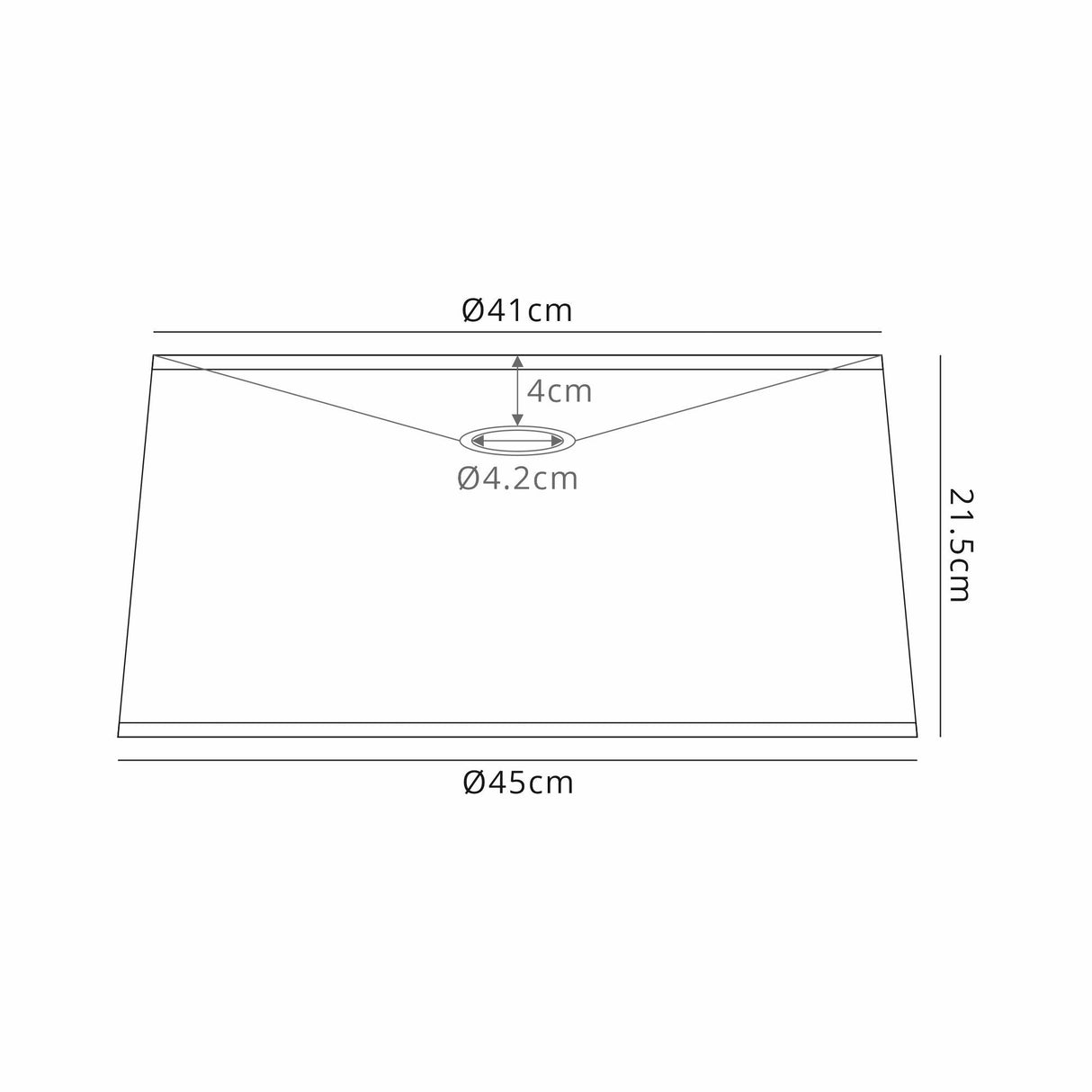 Habana Round Pendant Light Lampshade - Black, 41/45cm x 21.5cm