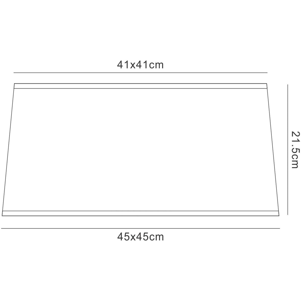 Habana Square Pendant Light Lampshade - White, 45/45cm x 21.5cm