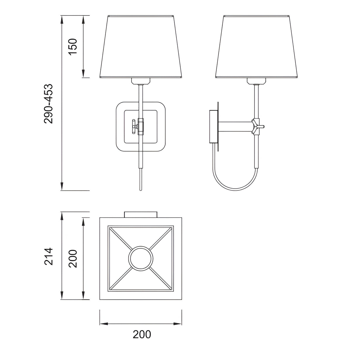 Habana Telescopic 1 Light Wall Light - White/Chrome (Without Shade)