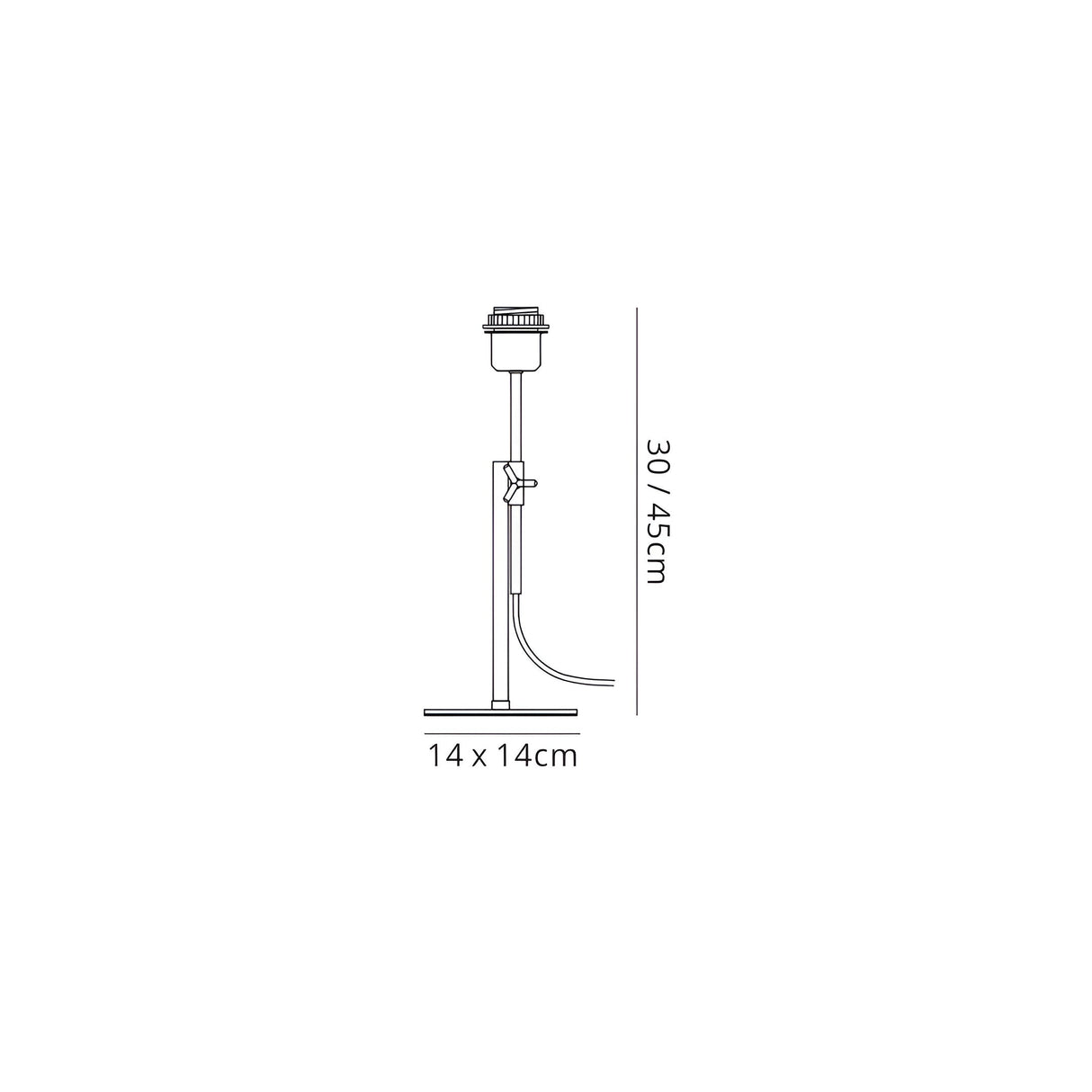 Habana 1 Light Telescopic Table Lamp - Black/Chrome (Without Shade)