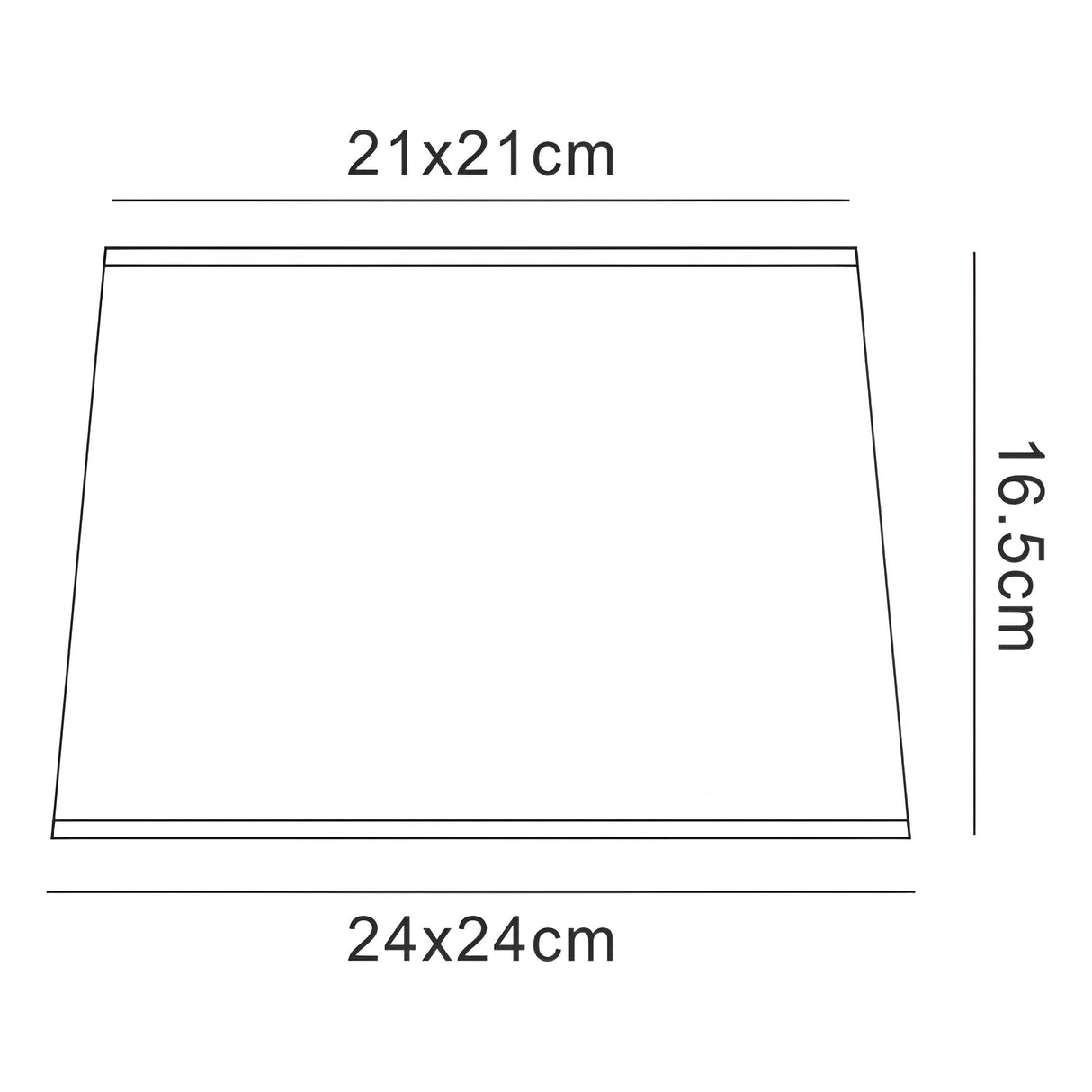 Habana Square Table Lamp Lampshade - Black, 24/24cm x 16.5cm