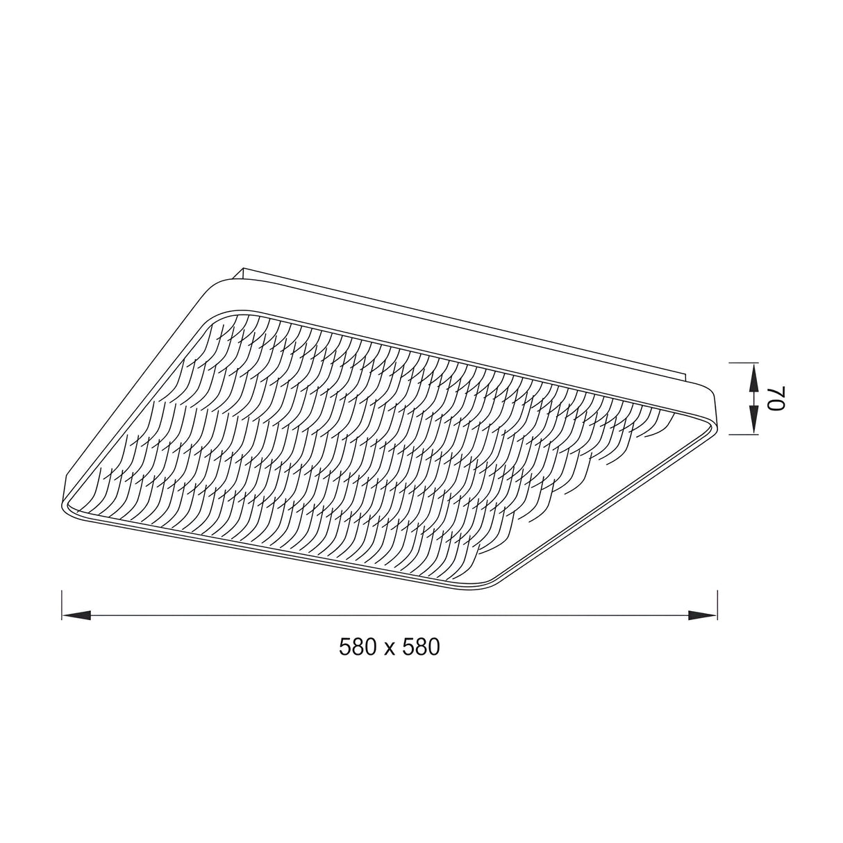 Reflex Square CCT LED Flush Ceiling Light 50W - Silver