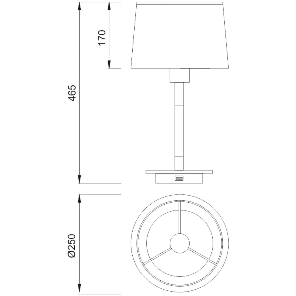 Nordica II Table Lamp With USB Socket - White/Beech With White Shade