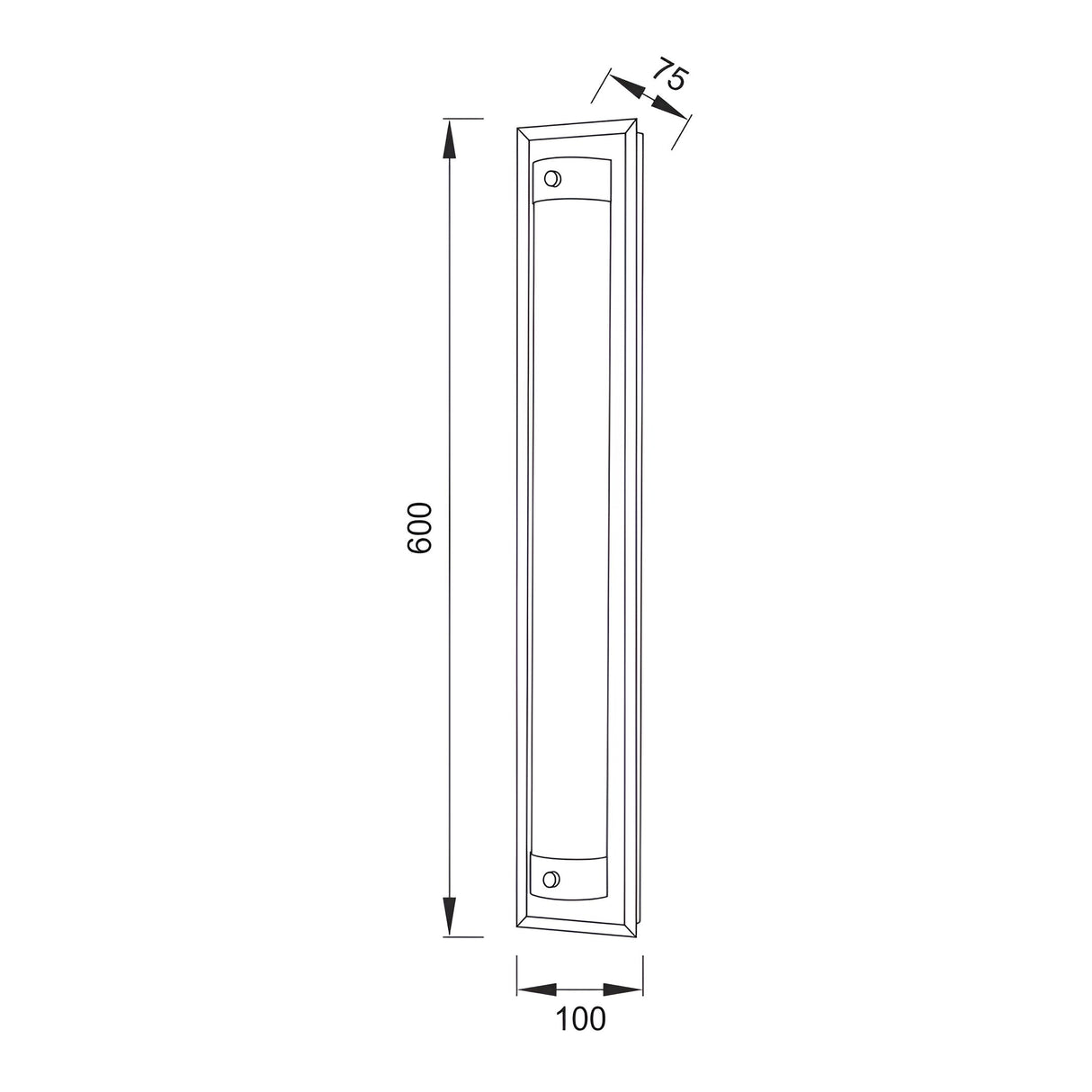 Tube LED Flush Ceiling Light 21W 4000K - Chrome
