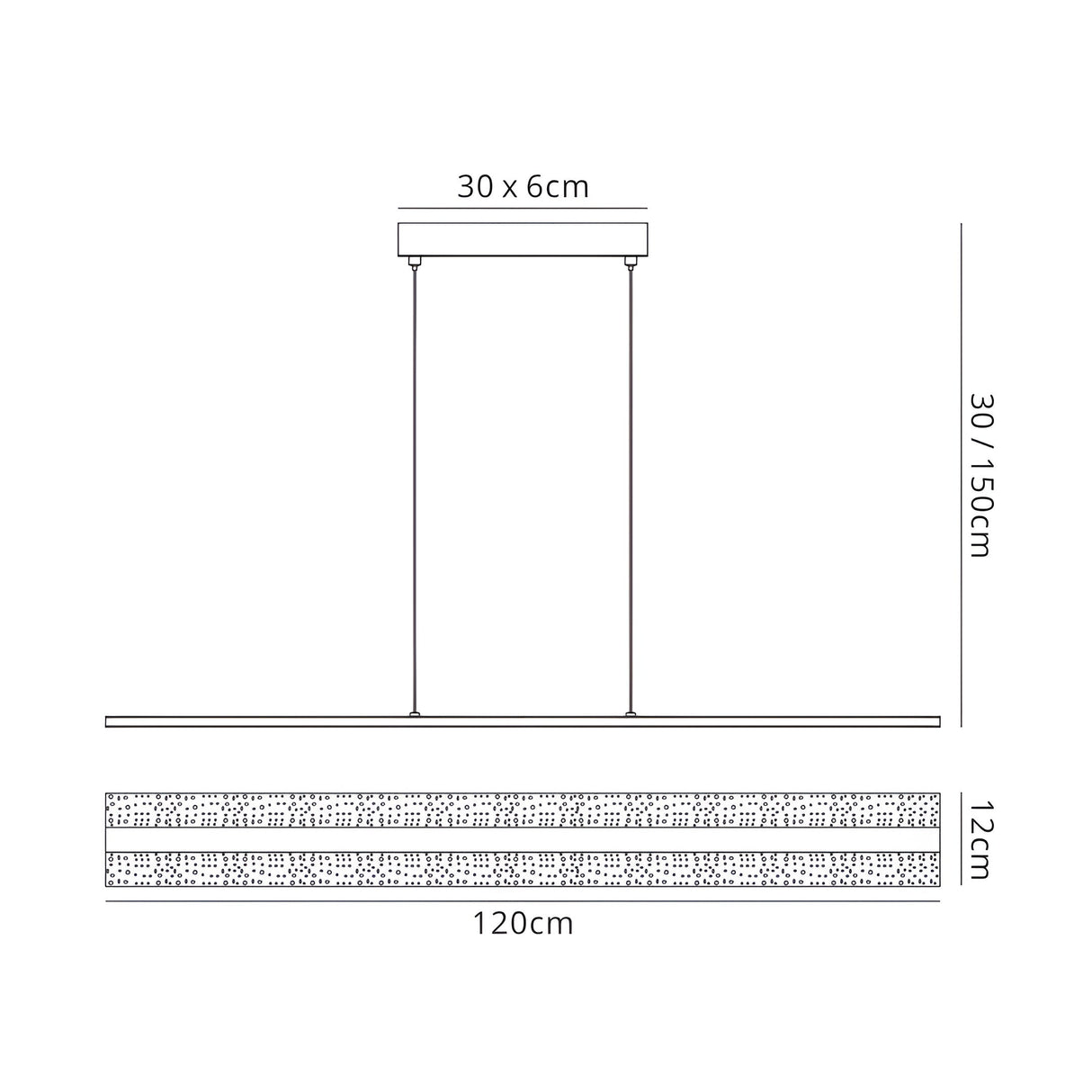 Burbuja 120cm LED Linear Suspension Light 48W 4000K - Chrome