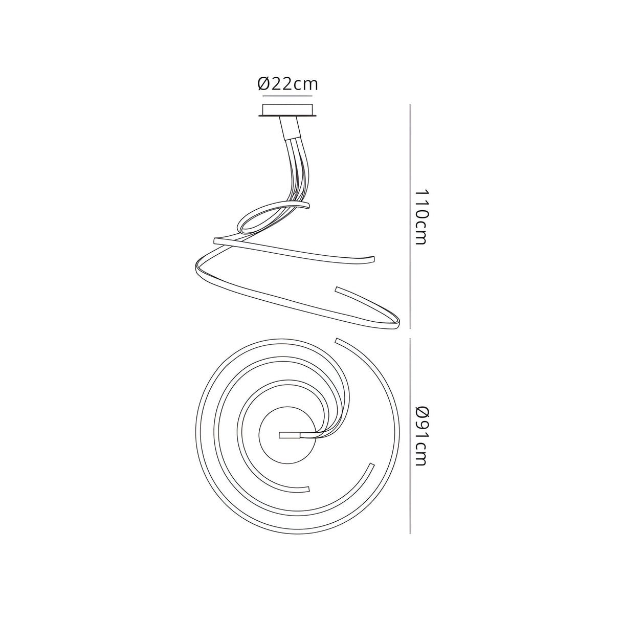 Nur XL Dimmable LED Semi-Flush Ceiling Light 80W 2800K – Brown Oxide