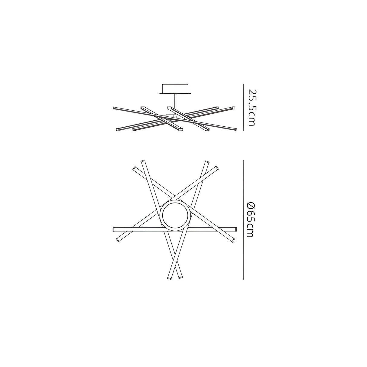 Star Dimmable LED Semi-Flush Ceiling Light 42W 3000K – Silver & Chrome