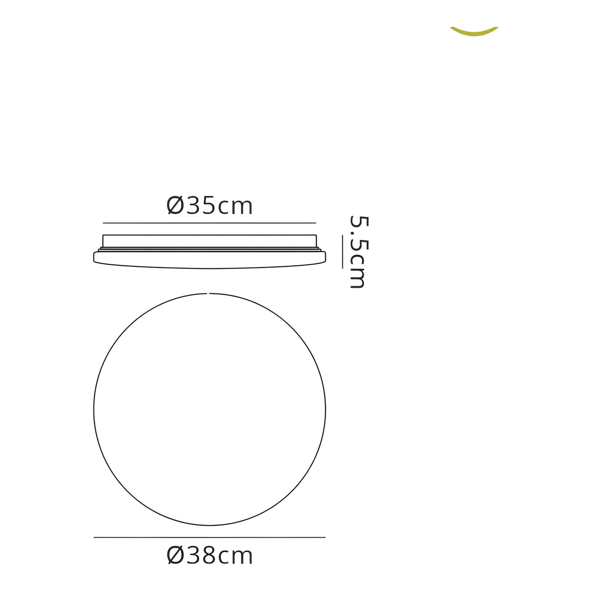 Zero Smart Medium Dimmable LED Flush Ceiling Light With Remote & App Control - White