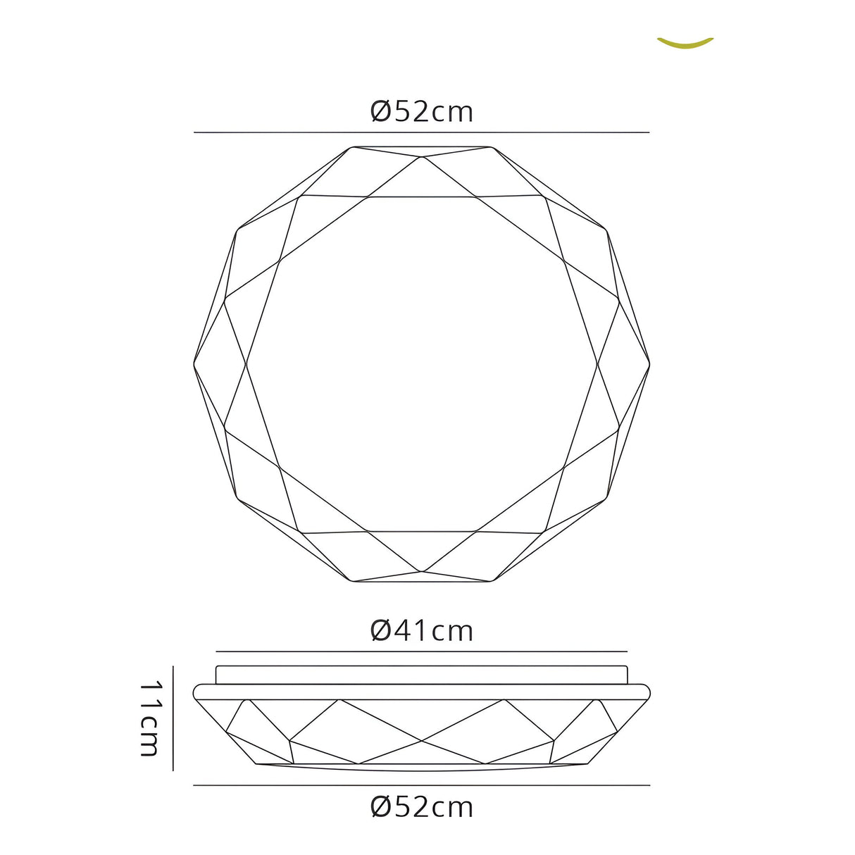 Diamante Large Smart CCT Dimmable LED Flush Ceiling Light With Remote Control & App & Voice Control - White