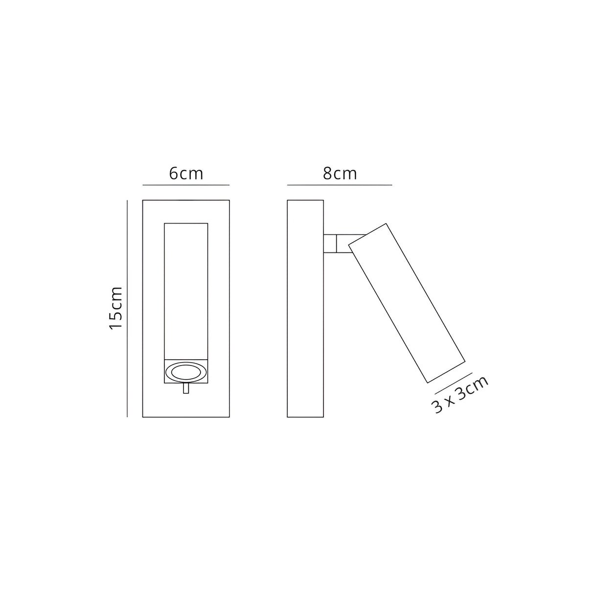 Tarifa Adjustable LED Wall/Reading Light With Switch - White