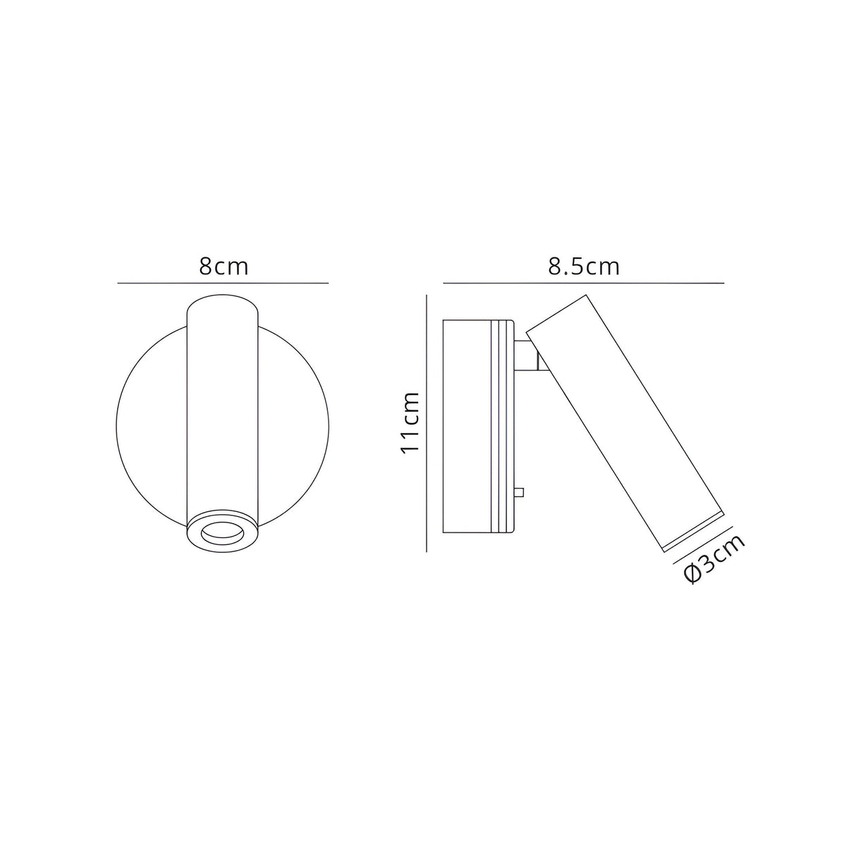 Prea LED Wall/Reading Light With Switch - Satin Nickel