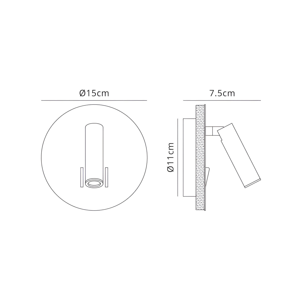 Cayman Round LED Wall/Reading Light With Switch - Matt White