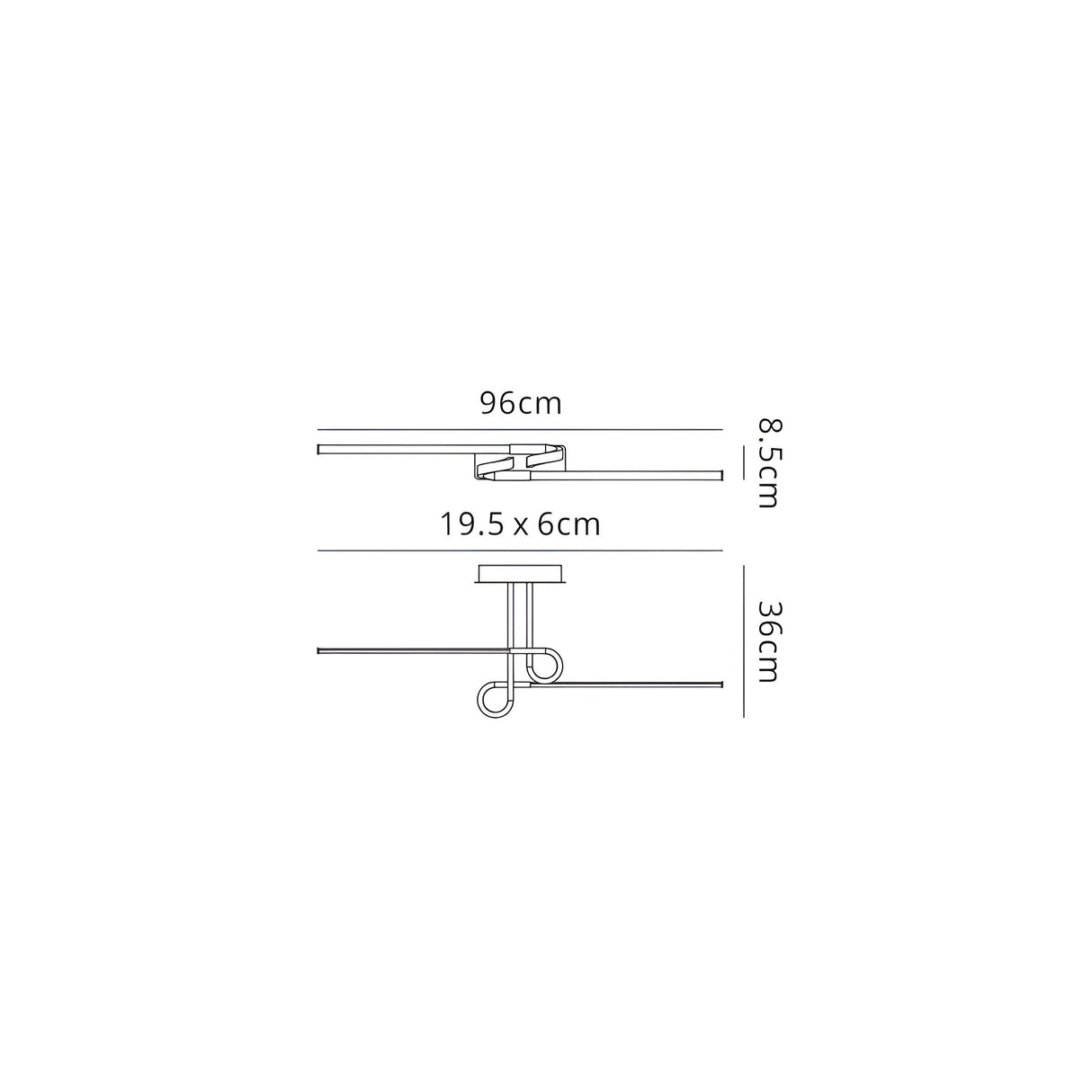 Cinto LED Semi-Flush Ceiling Light 20W 3000K – Polished Chrome