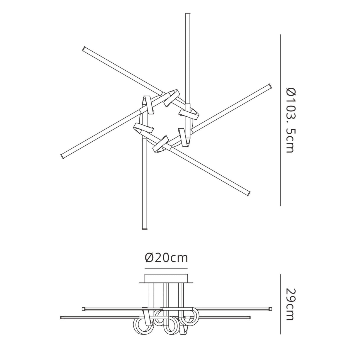 Cinto Semi-Flush Ceiling Light 42W 3000K - Antique Brass