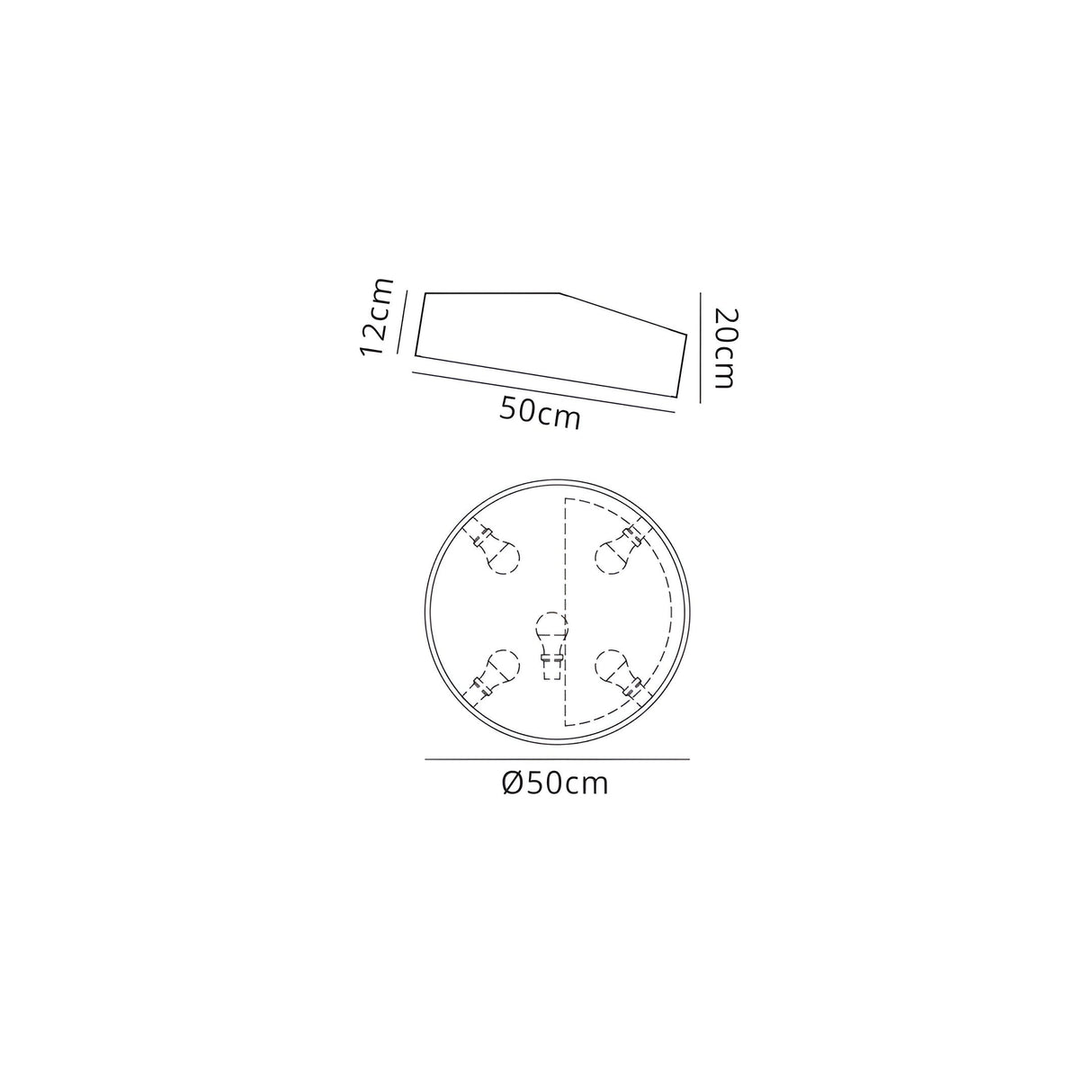 Mini 5 Light Round Flush Ceiling Light - White