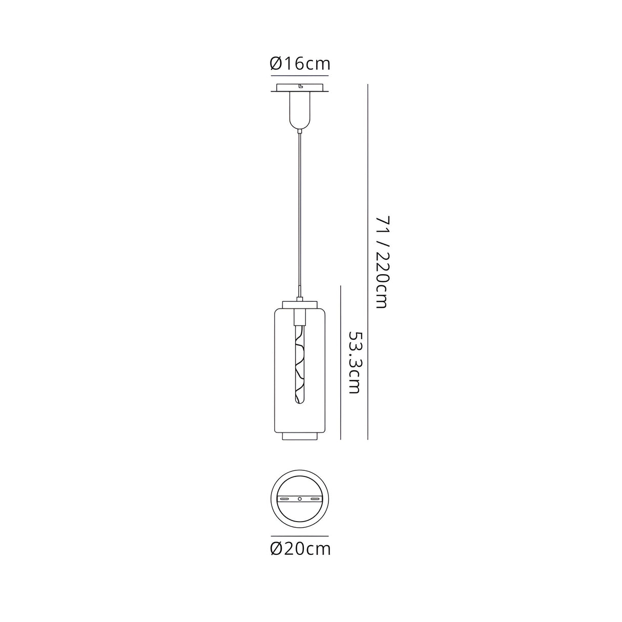 Jarras 20cm Large 1 Light Glass Pendant Light - Copper & Rose Gold