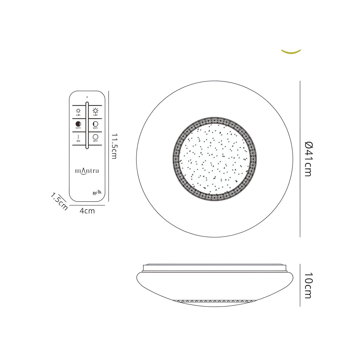 Opera Small CCT Dimmable LED Flush Ceiling Light With Remote Control - White